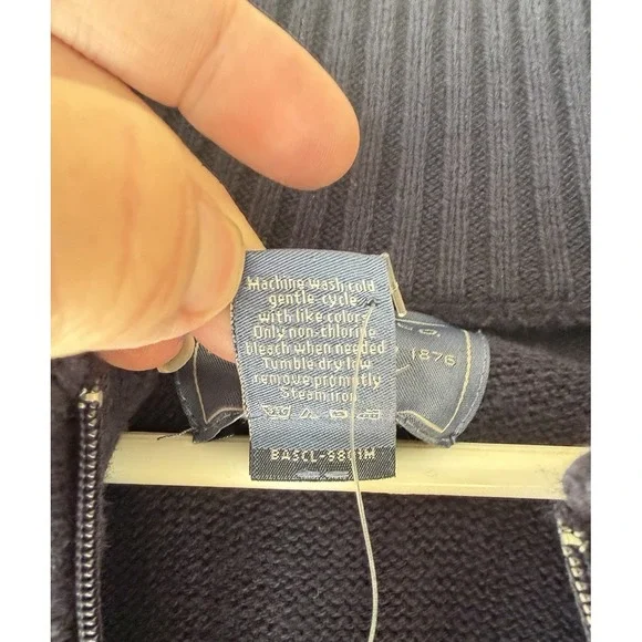 G.H. BASS 1/4 Zip Long Sleeve Pullover Blue Navy Sweater Men's XXL Mock Neck NWT - Picture 4 of 6